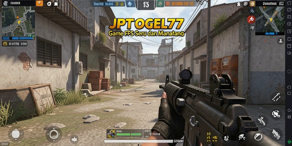 Tampilkan screenshot gameplay JPTOGEL77 dengan aksi tembak-menembak yang seru.