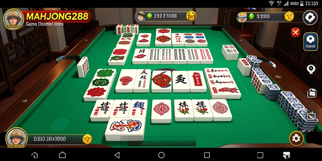 Tampilan gameplay seru dalam MAHJONG288, action Domino yang mendebarkan.
