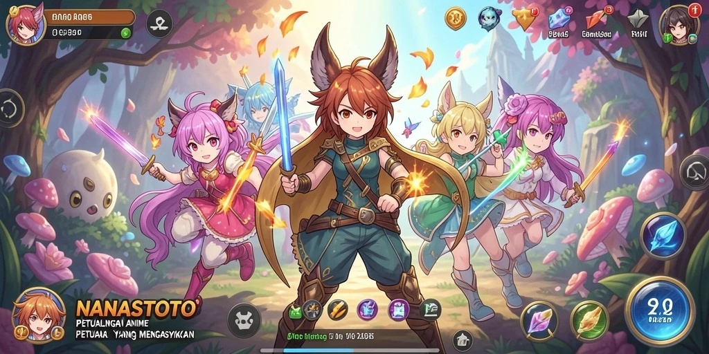 Tampilan gameplay NANASTOTO dengan karakter Anime yang memukau.