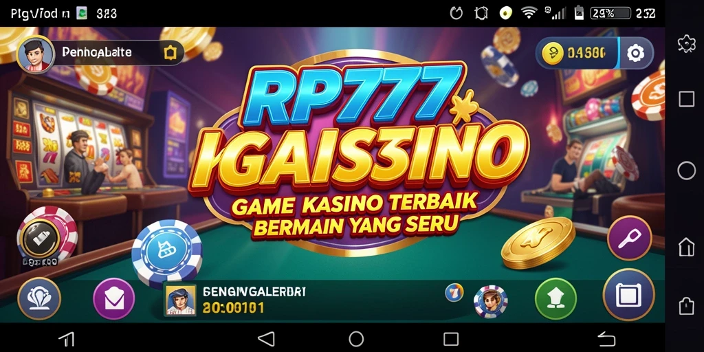 Screenshot gameplay RP777 menampilkan pengalaman Kasino yang mendebarkan.