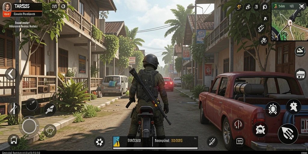 Screenshot gameplay TAR555 menampilkan interaksi dinamis dalam simulasi.